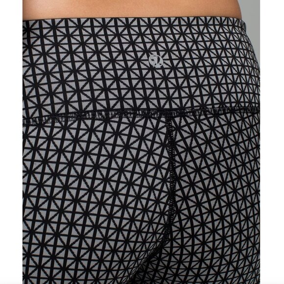 LULULEMON Wunder Under Pant Full-On Luon Tri Geo Silver Spoon Black Leggings 4 - Picture 4 of 16